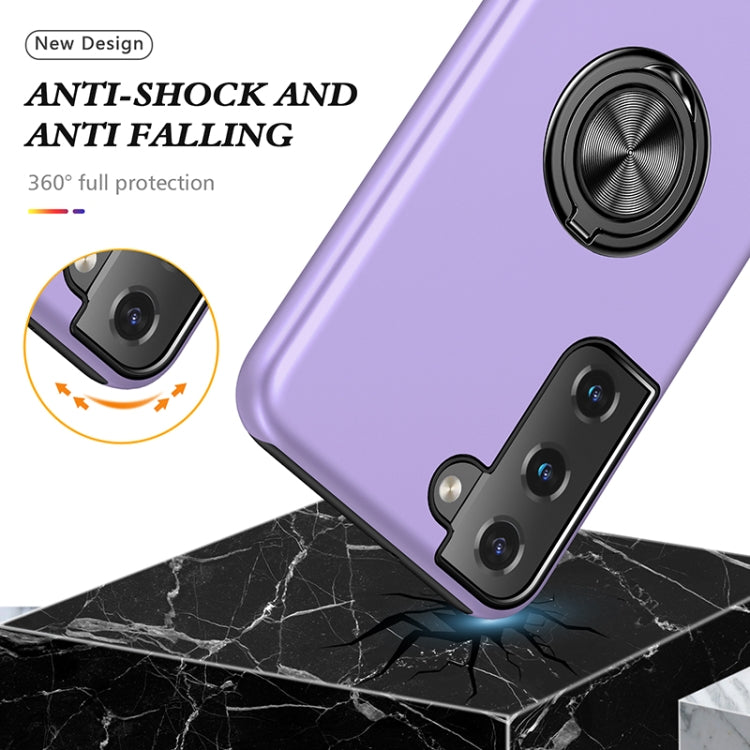 For Samsung Galaxy S22 5G PC + TPU Magnetic Phone Case with Invisible Ring Holder
