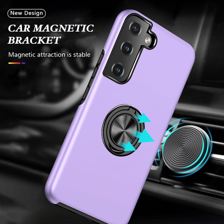 For Samsung Galaxy S22 5G PC + TPU Magnetic Phone Case with Invisible Ring Holder