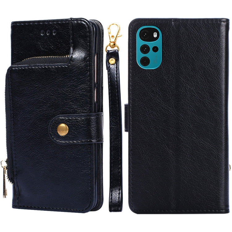 For Motorola Moto E32 India/E22s 4G Global Zipper Bag Leather Phone Case