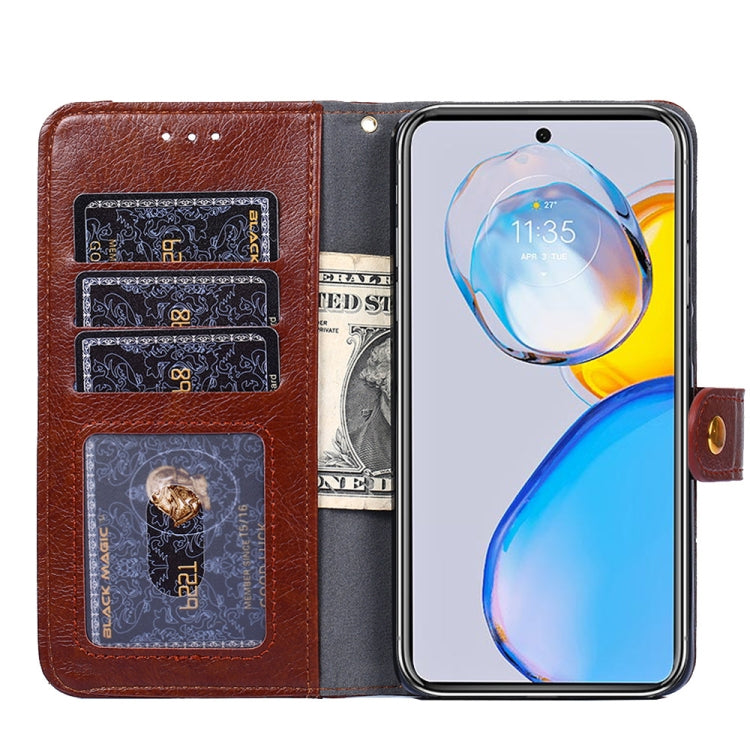 For Motorola Moto E32 India/E22s 4G Global Zipper Bag Leather Phone Case
