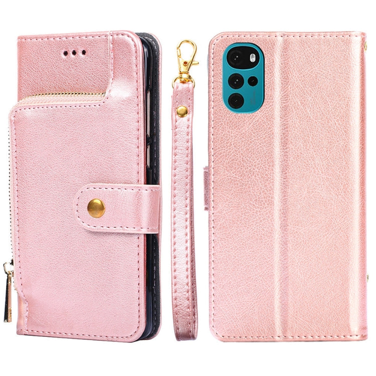 For Motorola Moto E32 India/E22s 4G Global Zipper Bag Leather Phone Case