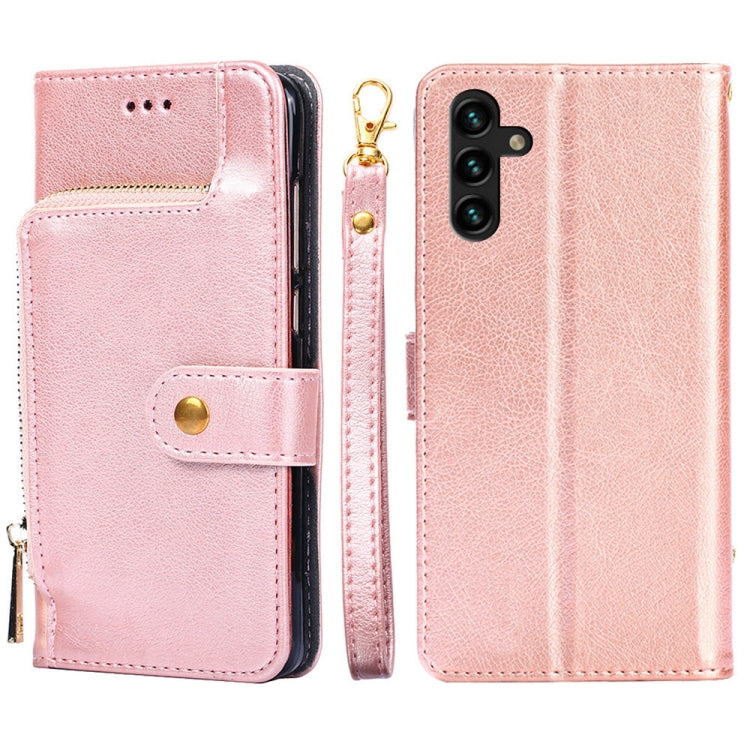 For Samsung Galaxy A04s Zipper Bag Leather Phone Case