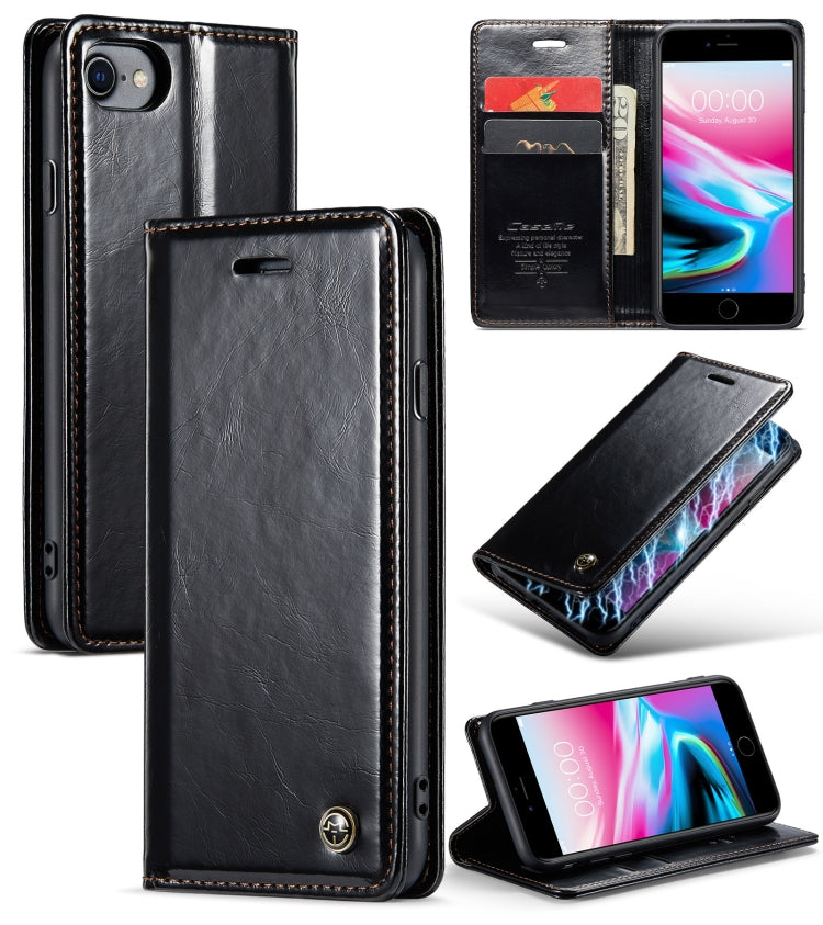 For iPhone SE 2022 / SE 2020 / 7 / 8 CaseMe 003 Crazy Horse Texture Leather Phone Case