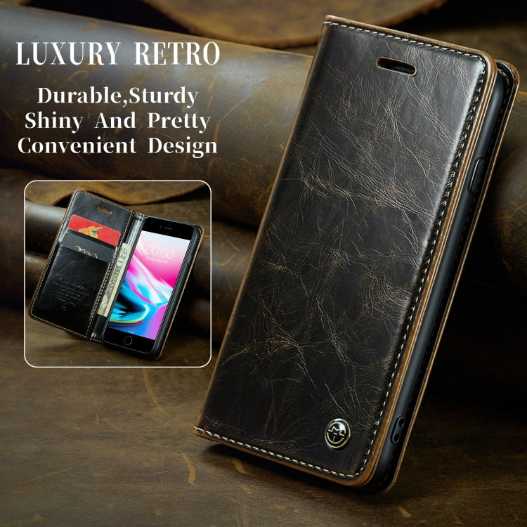For iPhone SE 2022 / SE 2020 / 7 / 8 CaseMe 003 Crazy Horse Texture Leather Phone Case