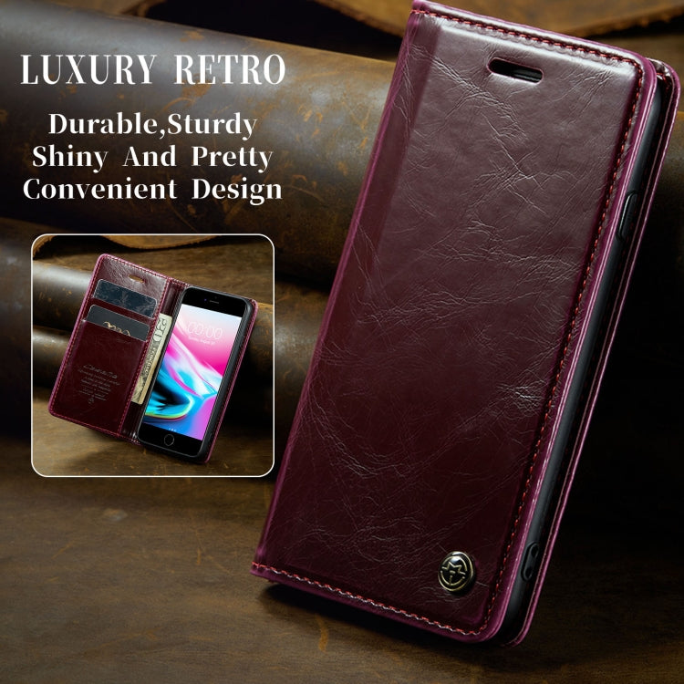 For iPhone SE 2022 / SE 2020 / 7 / 8 CaseMe 003 Crazy Horse Texture Leather Phone Case