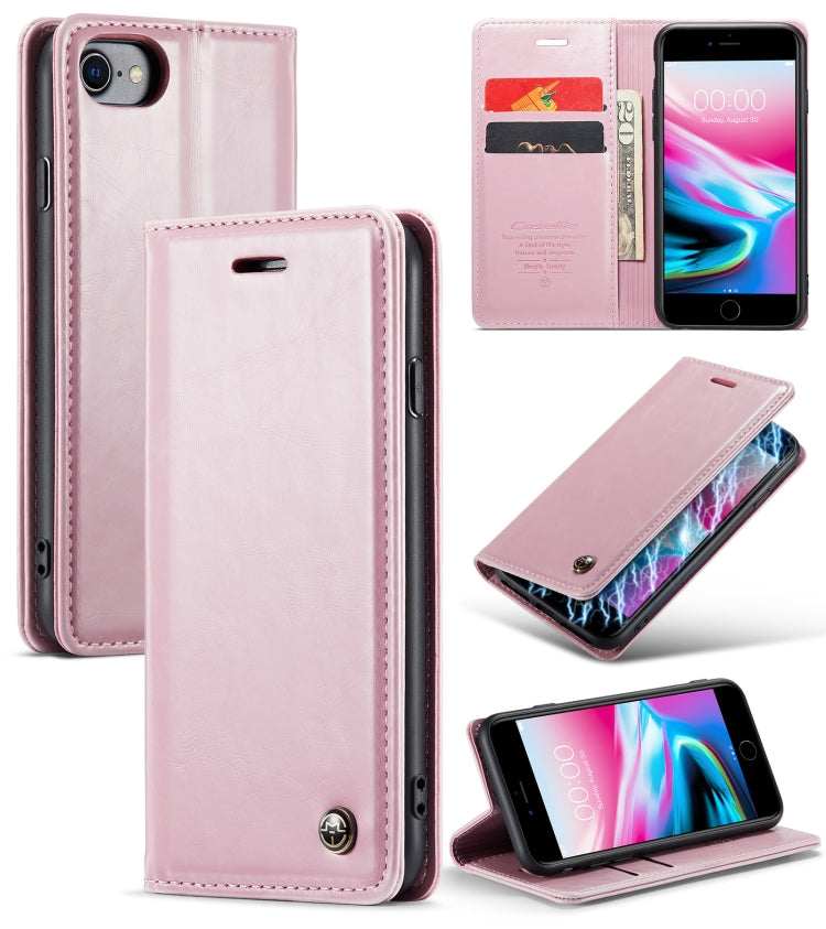 For iPhone SE 2022 / SE 2020 / 7 / 8 CaseMe 003 Crazy Horse Texture Leather Phone Case
