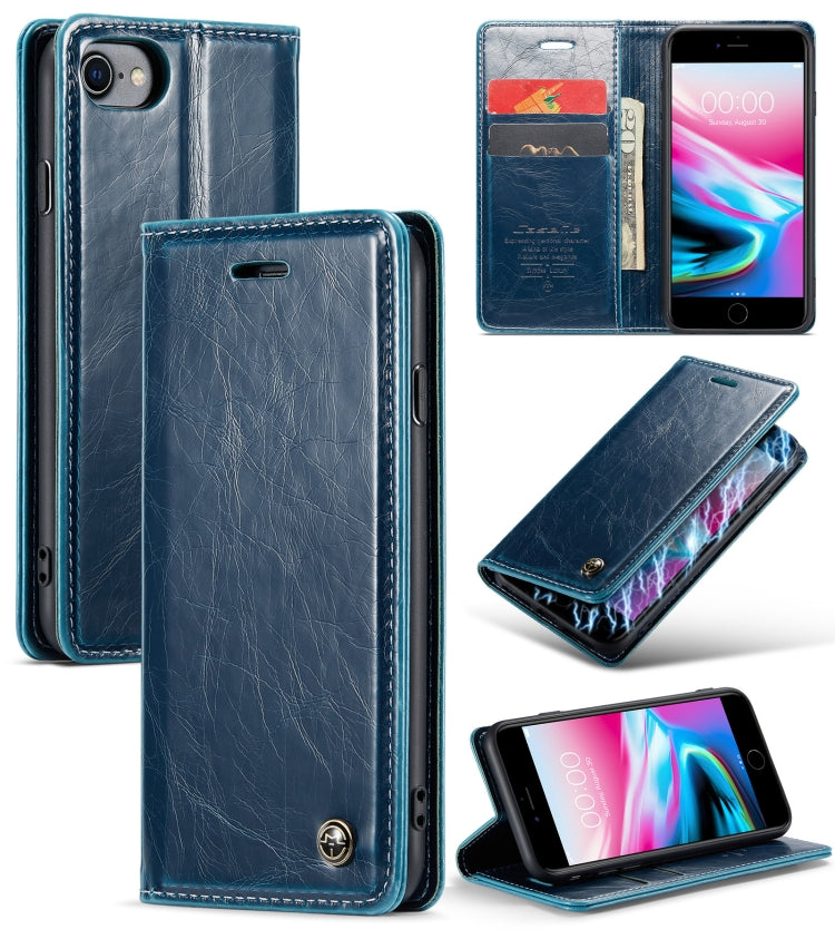 For iPhone SE 2022 / SE 2020 / 7 / 8 CaseMe 003 Crazy Horse Texture Leather Phone Case