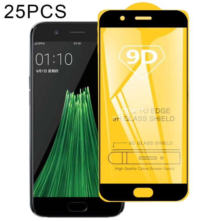For OPPO R11 25pcs 9D Full Glue Full Screen Tempered Glass Film