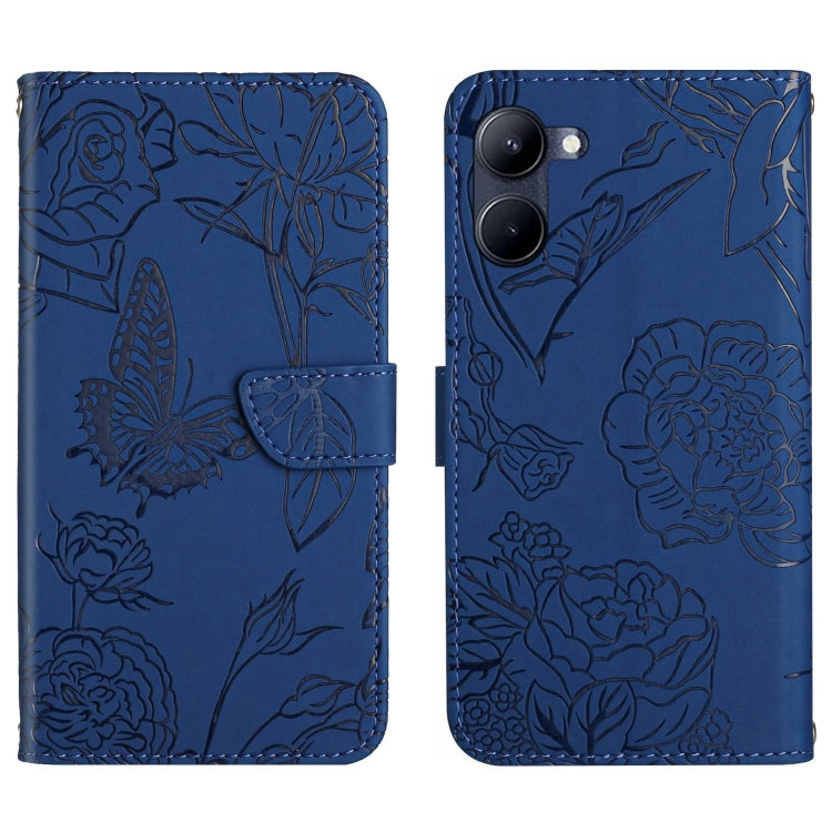 For Realme 10 5G HT03 Skin Feel Butterfly Embossed Flip Leather Phone Case