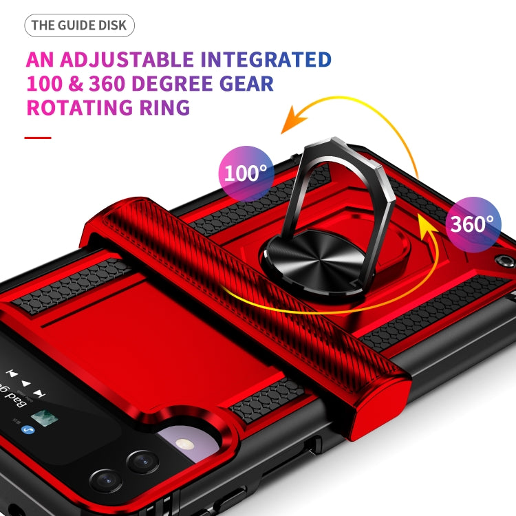 For Samsung Galaxy Z Flip4 Shockproof TPU + PC Protective Phone Case with 360 Degree Rotating Holder