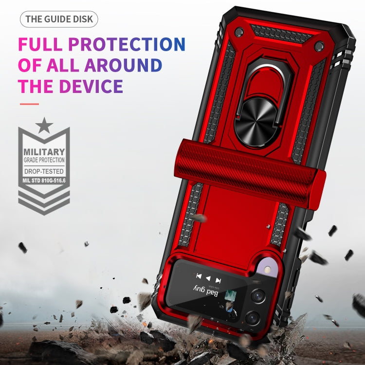 For Samsung Galaxy Z Flip4 Shockproof TPU + PC Protective Phone Case with 360 Degree Rotating Holder