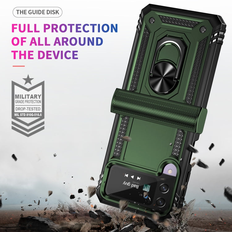 For Samsung Galaxy Z Flip4 Shockproof TPU + PC Protective Phone Case with 360 Degree Rotating Holder