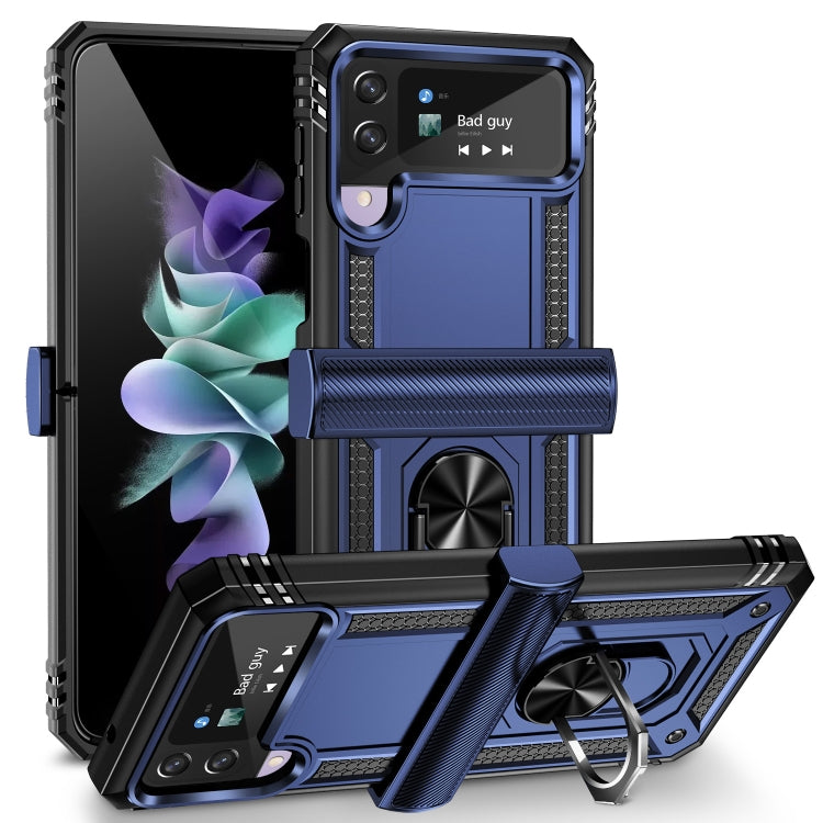 For Samsung Galaxy Z Flip4 Shockproof TPU + PC Protective Phone Case with 360 Degree Rotating Holder