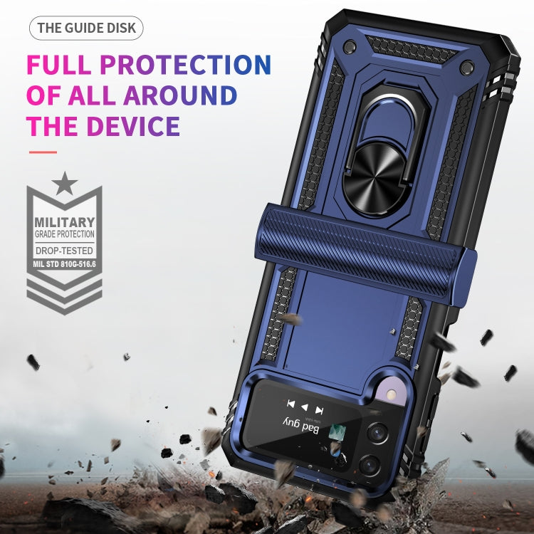 For Samsung Galaxy Z Flip4 Shockproof TPU + PC Protective Phone Case with 360 Degree Rotating Holder