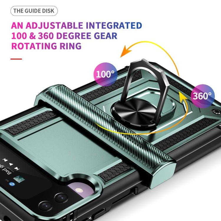For Samsung Galaxy Z Flip4 Shockproof TPU + PC Protective Phone Case with 360 Degree Rotating Holder