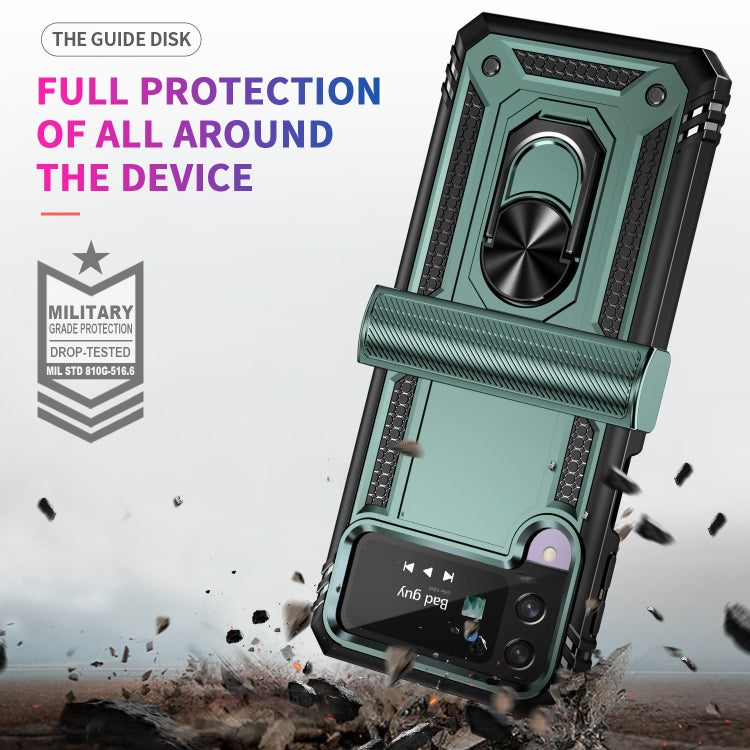 For Samsung Galaxy Z Flip4 Shockproof TPU + PC Protective Phone Case with 360 Degree Rotating Holder
