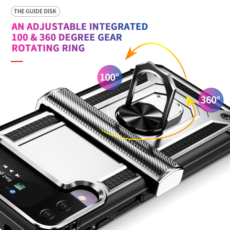 For Samsung Galaxy Z Flip4 Shockproof TPU + PC Protective Phone Case with 360 Degree Rotating Holder