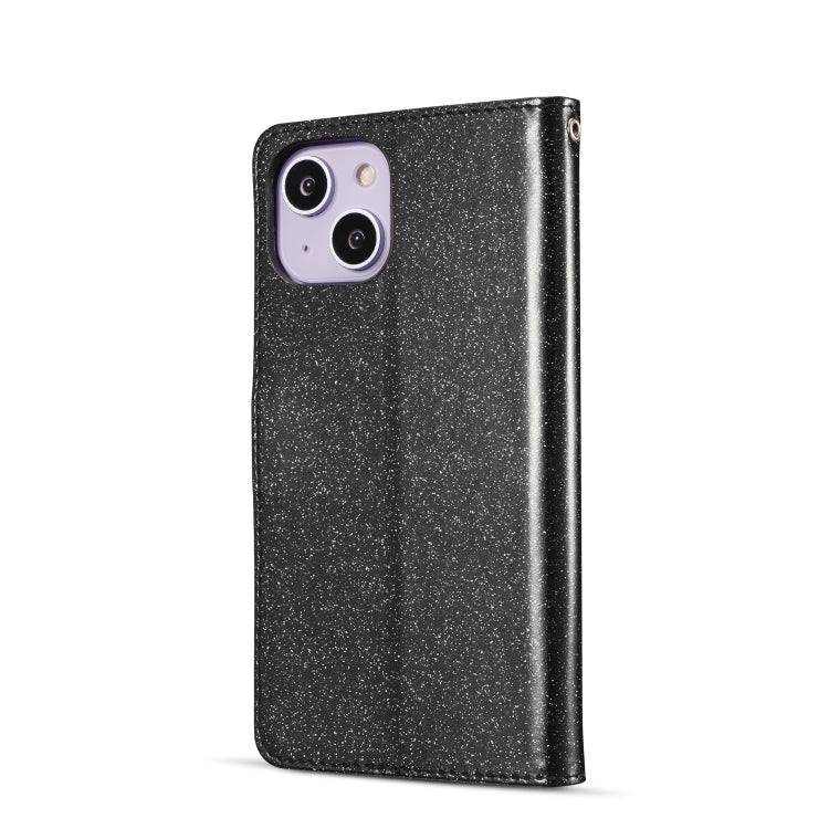 For iPhone 14 Glitter Powder Love Leather Phone Case