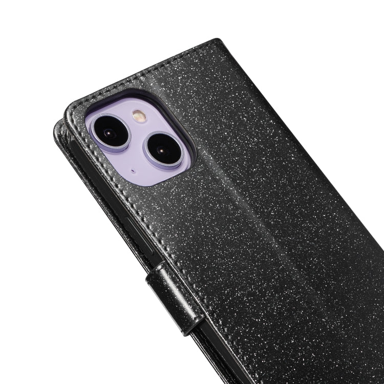 For iPhone 14 Glitter Powder Love Leather Phone Case