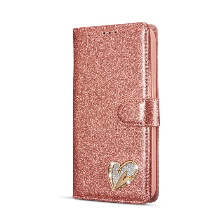 For iPhone 14 Glitter Powder Love Leather Phone Case