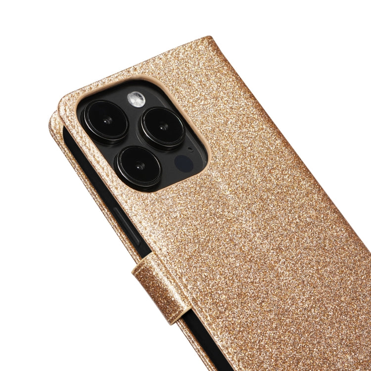 For iPhone 14 Pro Max Glitter Powder Love Leather Phone Case