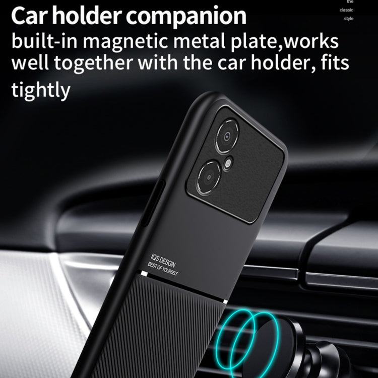 For Xiaomi Poco M4 5G Classic Tilt Strip Grain Magnetic Shockproof PC + TPU Case