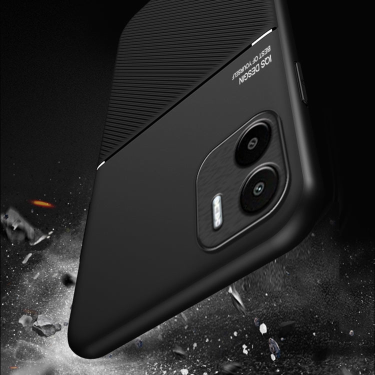 For Xiaomi Redmi A1 4G Classic Tilt Strip Grain Magnetic Shockproof PC + TPU Case