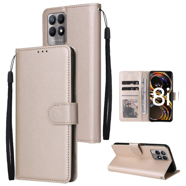 For Realme 8i Multifunctional Horizontal Flip Leather Case with Three Card Slot