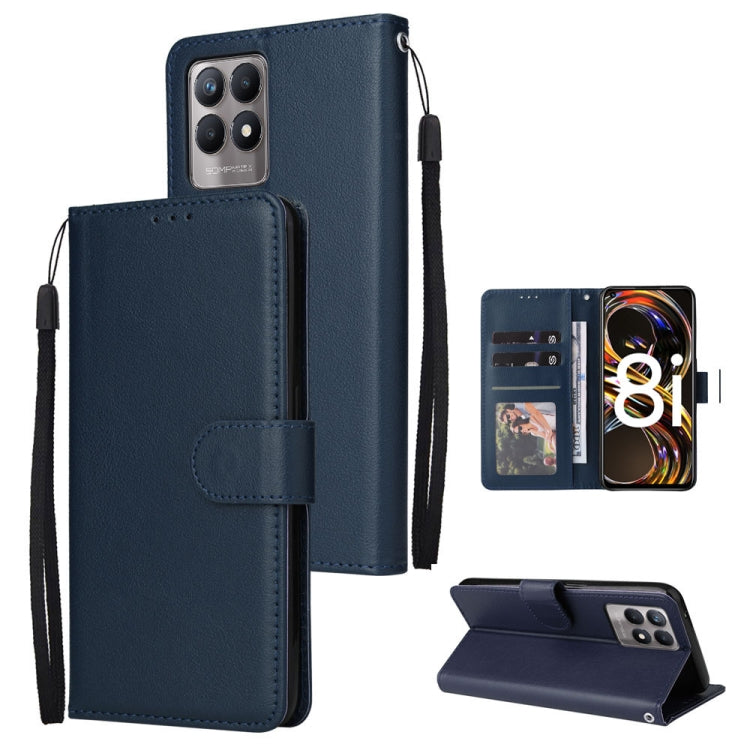 For Realme 8i Multifunctional Horizontal Flip Leather Case with Three Card Slot