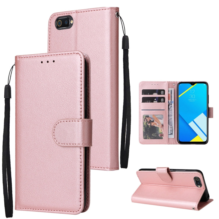 For Realme C2 Multifunctional Horizontal Flip Leather Case with Three Card Slot