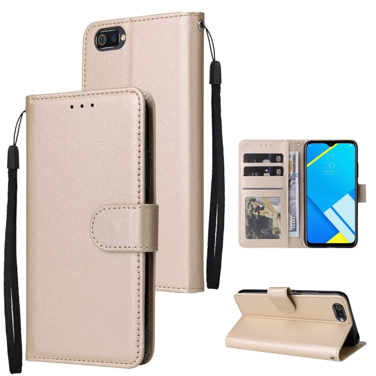 For Realme C2 Multifunctional Horizontal Flip Leather Case with Three Card Slot
