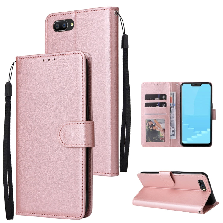 For OPPO A5 / A3s / A12e / C1 Multifunctional Horizontal Flip Leather Case with Three Card Slot