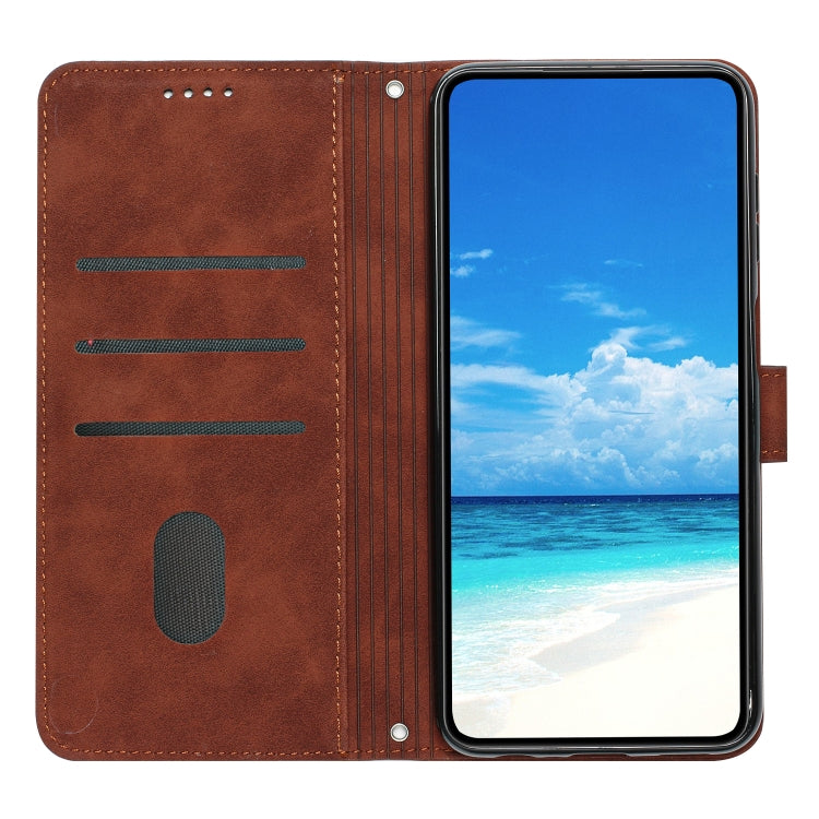 For Samsung Galaxy A23e Skin Feel Heart Pattern Leather Phone Case With Lanyard