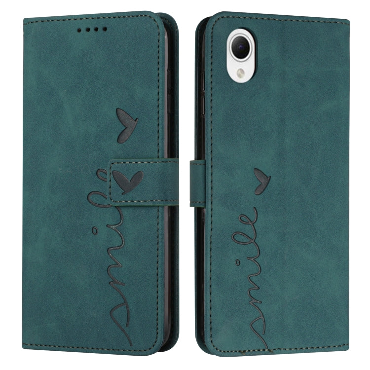 For Samsung Galaxy A23e Skin Feel Heart Pattern Leather Phone Case