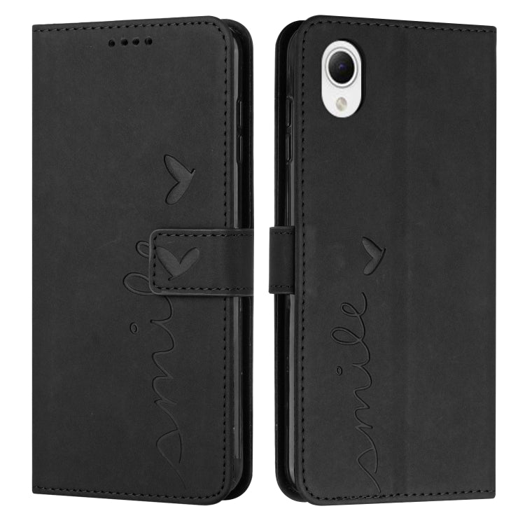 For Samsung Galaxy A23e Skin Feel Heart Pattern Leather Phone Case
