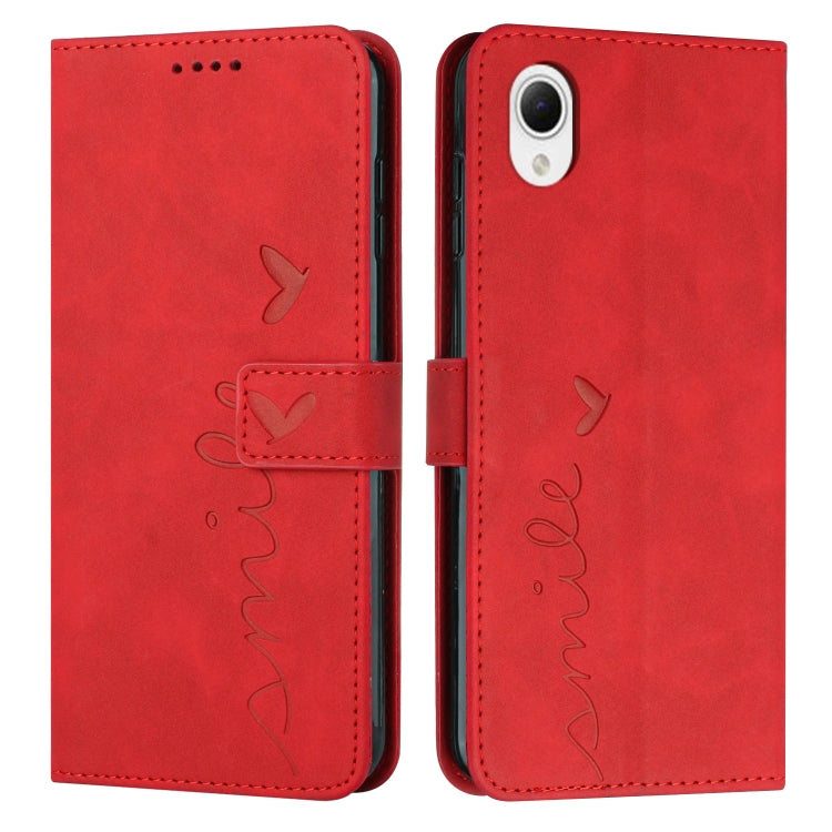 For Samsung Galaxy A23e Skin Feel Heart Pattern Leather Phone Case