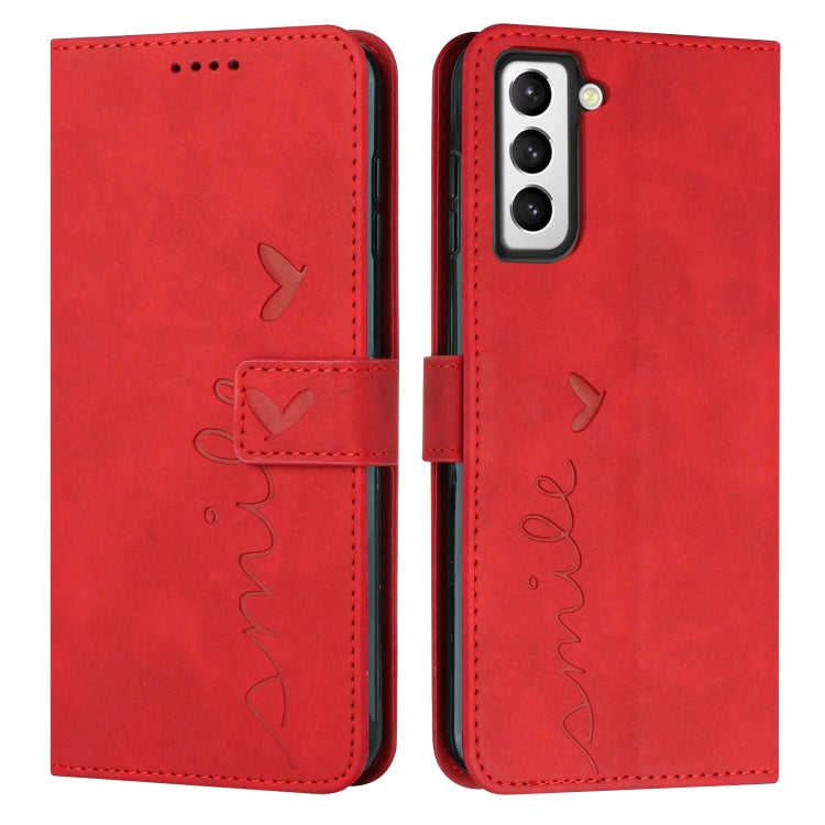 For Samsung Galaxy S23+ 5G Skin Feel Heart Pattern Leather Phone Case