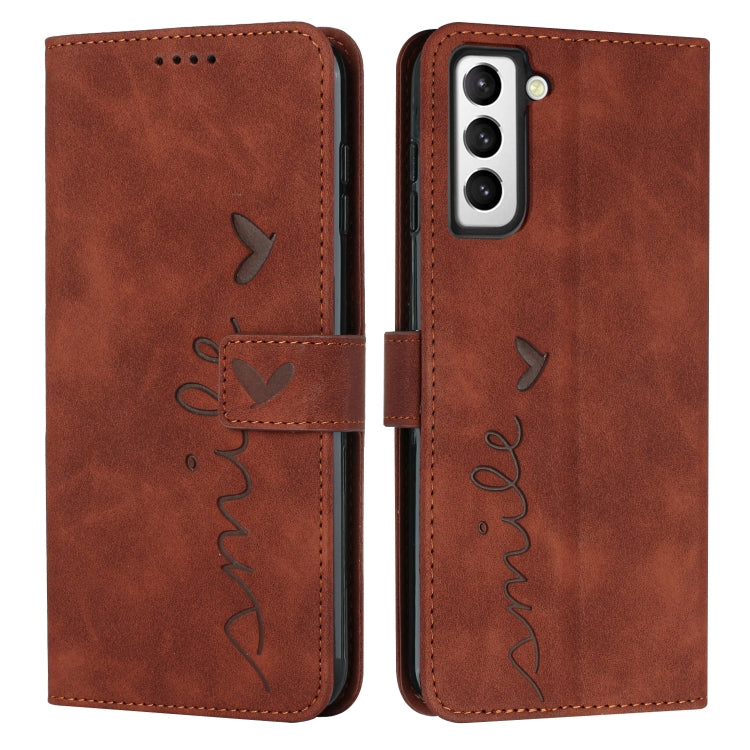 For Samsung Galaxy S23+ 5G Skin Feel Heart Pattern Leather Phone Case