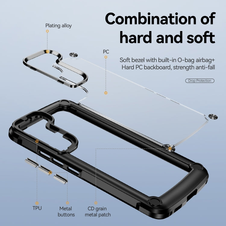 For Samsung Galaxy S23 5G Soft TPU Clear PC Shockproof Phone Case