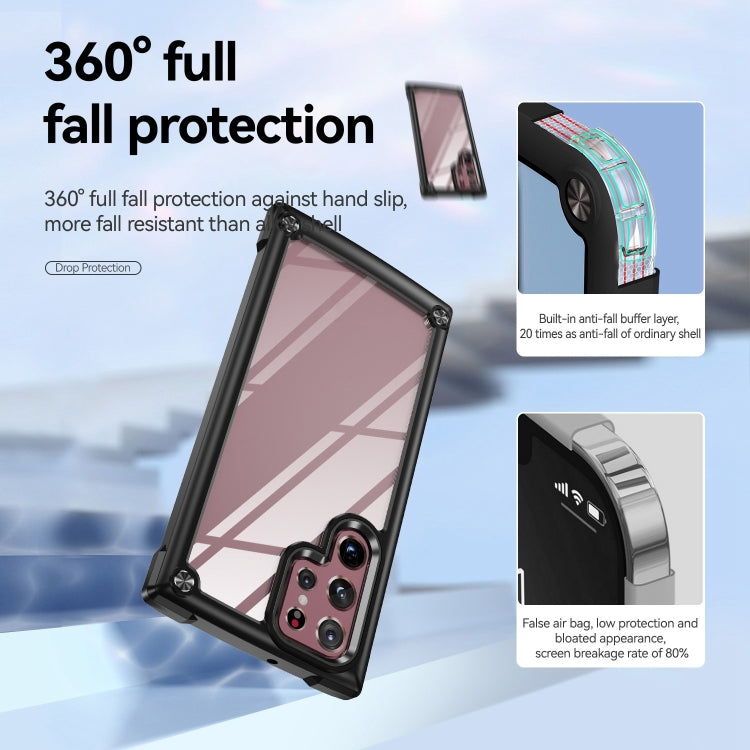 For Samsung Galaxy S23 Ultra 5G Soft TPU Clear PC Shockproof Phone Case
