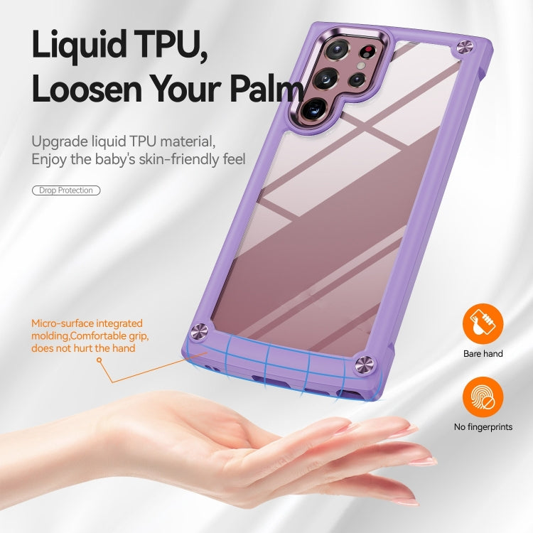 For Samsung Galaxy S23 Ultra 5G Soft TPU Clear PC Shockproof Phone Case
