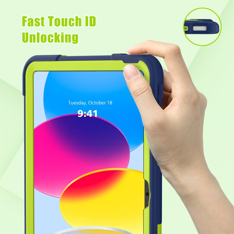 For iPad 10th Gen 10.9 2022 Contrast Color Silicone + PC Tablet Case with Holder