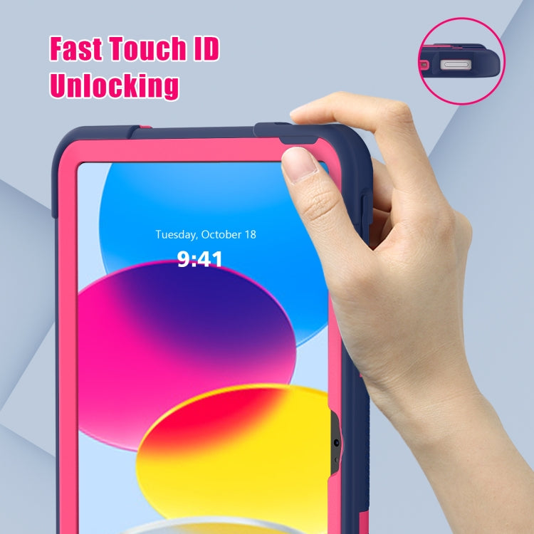 For iPad 10th Gen 10.9 2022 Contrast Color Silicone + PC Tablet Case with Holder