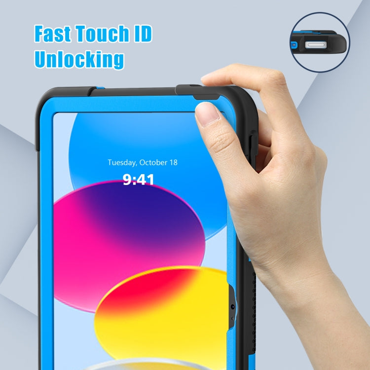 For iPad 10th Gen 10.9 2022 Contrast Color Silicone + PC Tablet Case with Holder
