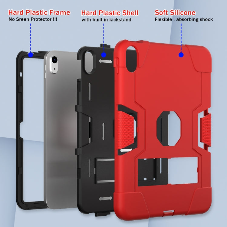 For iPad 10th Gen 10.9 2022 Contrast Color Silicone + PC Tablet Case with Holder