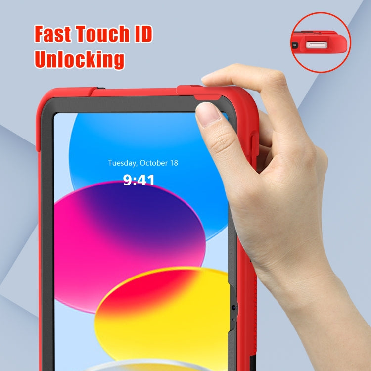For iPad 10th Gen 10.9 2022 Contrast Color Silicone + PC Tablet Case with Holder