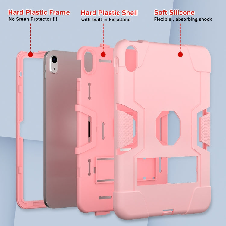 For iPad 10th Gen 10.9 2022 Contrast Color Silicone + PC Tablet Case with Holder