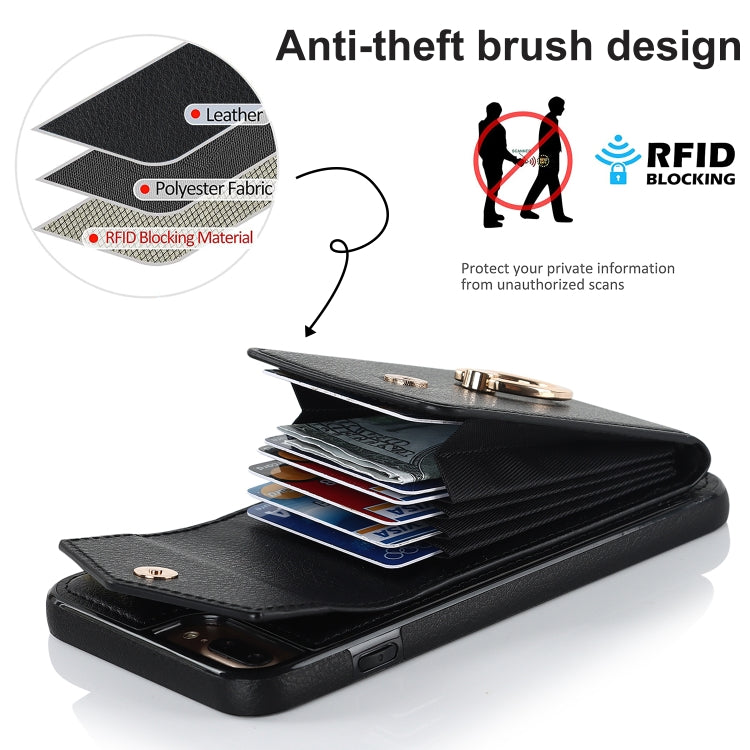 For iPhone 8 Plus / 7 Plus Anti-theft RFID Card Slot Phone Case