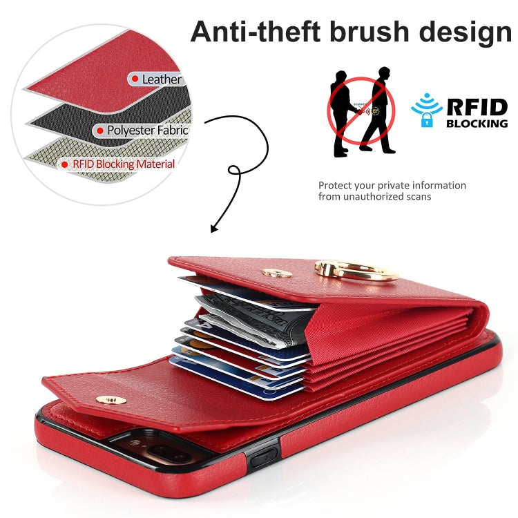 For iPhone 8 Plus / 7 Plus Anti-theft RFID Card Slot Phone Case