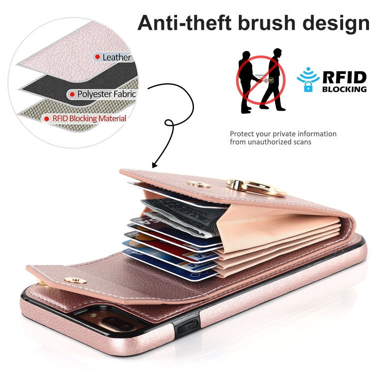 For iPhone 8 Plus / 7 Plus Anti-theft RFID Card Slot Phone Case